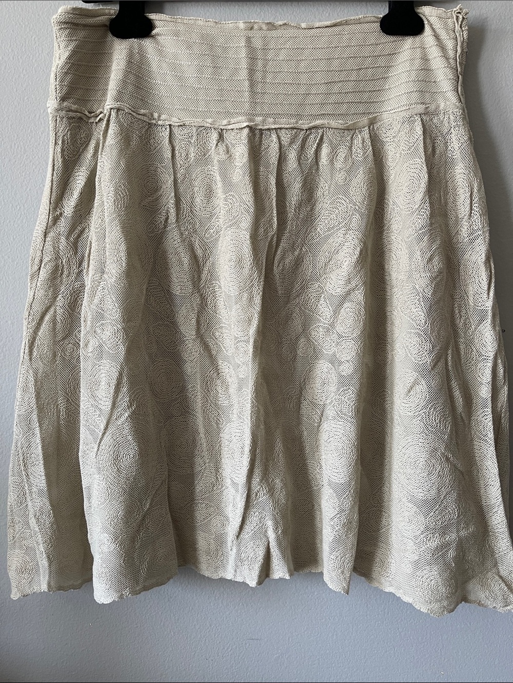 Y2K Max Studio Textured A-Line cotton lace Skirt M/L